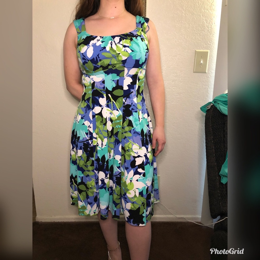 Floral Fit and Flare Cute Dress by London Times